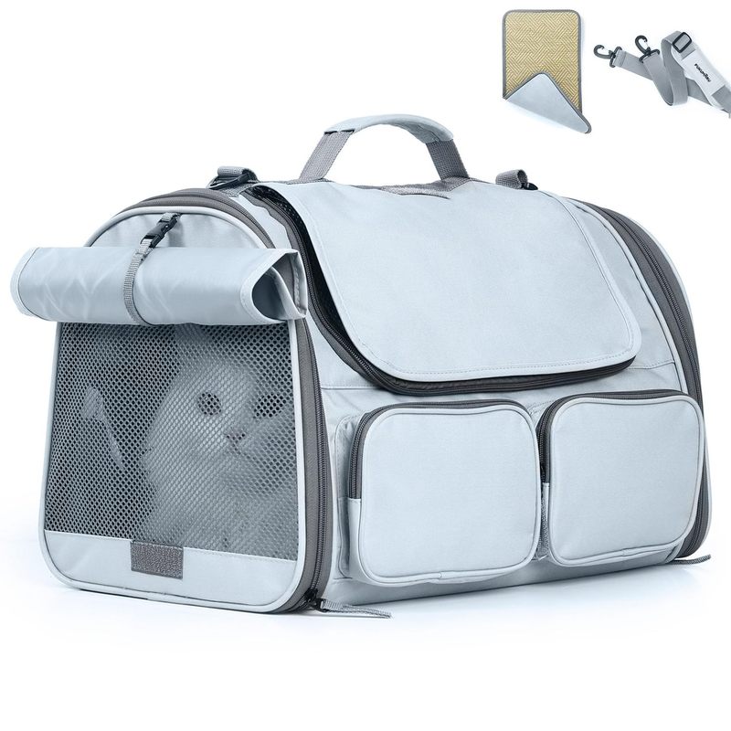 クロスボーダー猫フライトケース小型犬バッグペット旅行ポータブル猫バッグ通気性大容量ペットバッグ|undefined