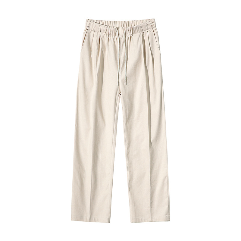 Linen Casual Pants Men's Summer Korean Loose Wide Leg