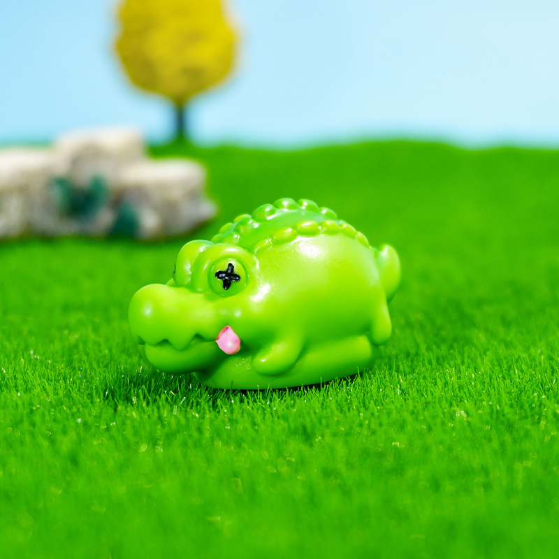 Creativo lindo cocodrilo pequeño decoración de bricolaje caja ciega bolsa accesorios escritorio coche micro paisaje mini decoración