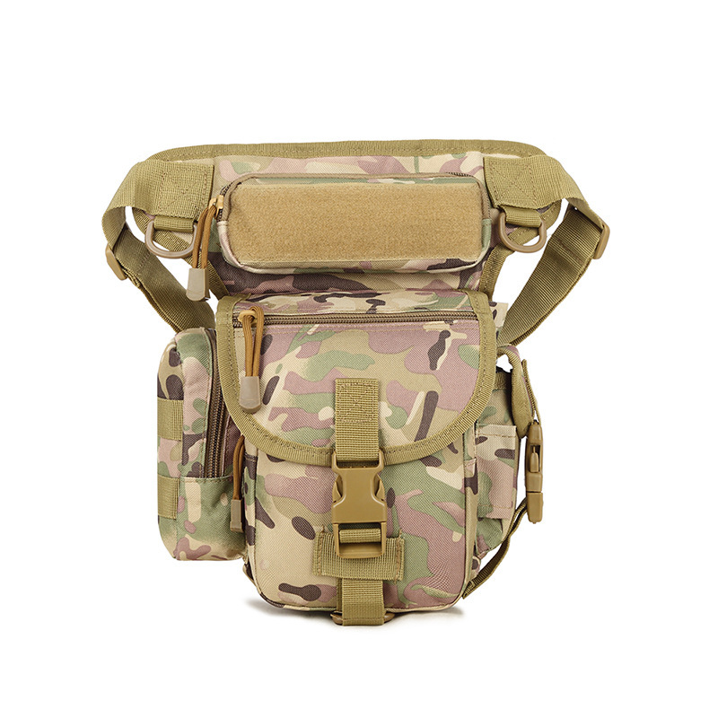 Riñonera para deportes al aire libre, bolsa para pierna cuadrada de camuflaje para ventilador militar, riñonera para ciclismo, riñonera de almacenamiento multifuncional ligera