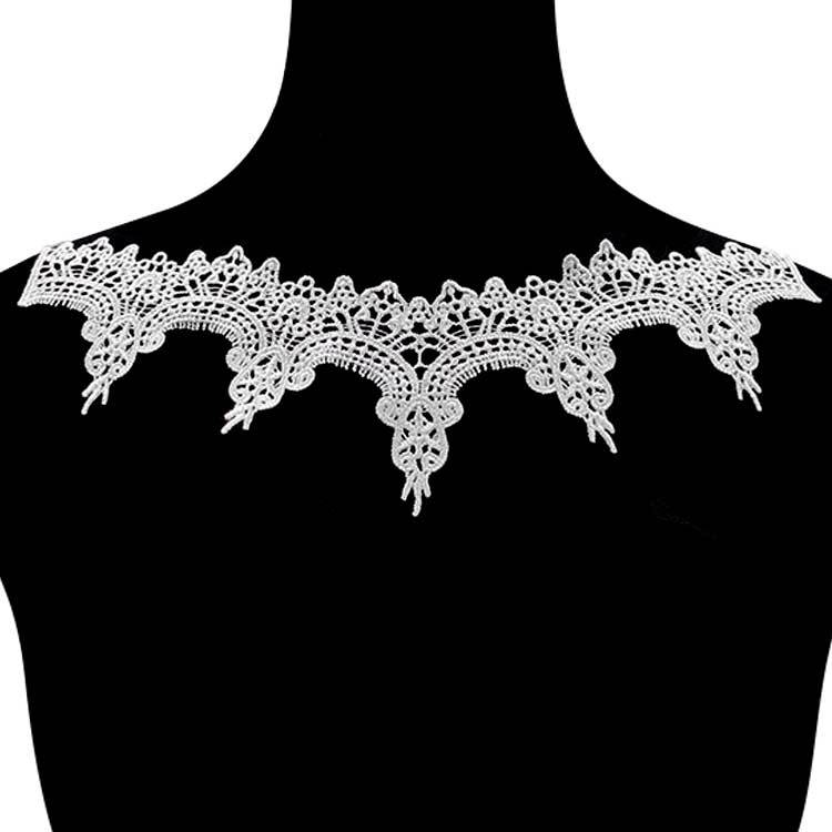 水溶蕾丝 刺绣胸花 立体绣花领花领花 涤光丝 镂空假领子