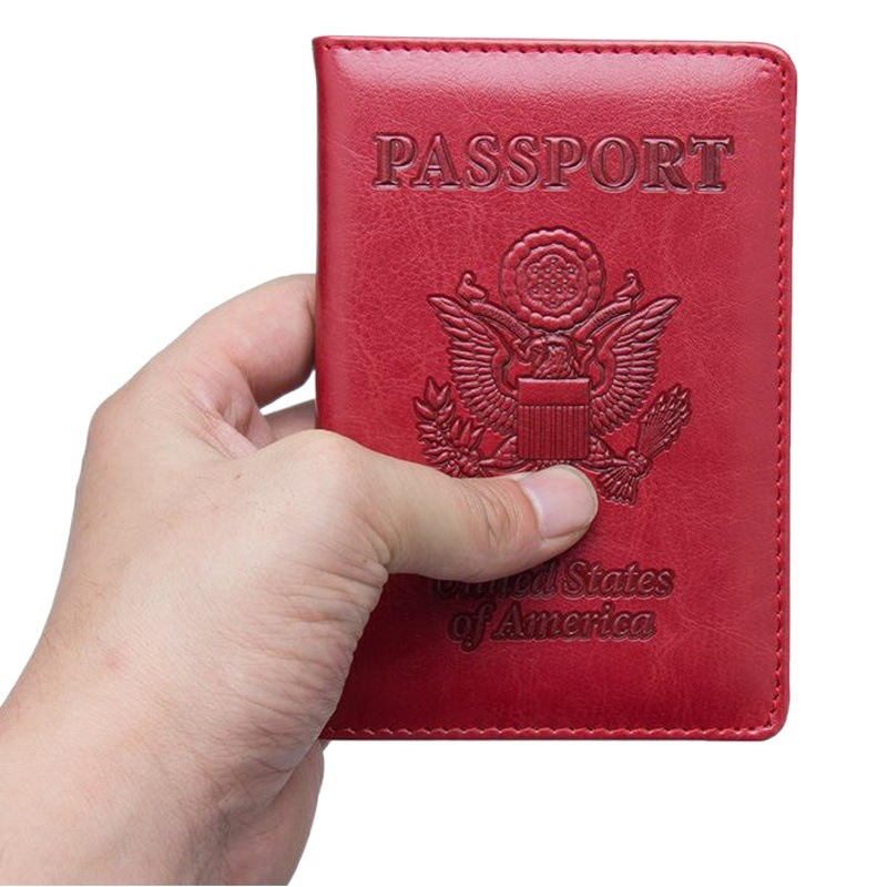 Usa American 64 Pattern Passport Holder Concave and Convex Embossed Export Passport Book Embossed Passport Bag Ticket Holder Card Holder