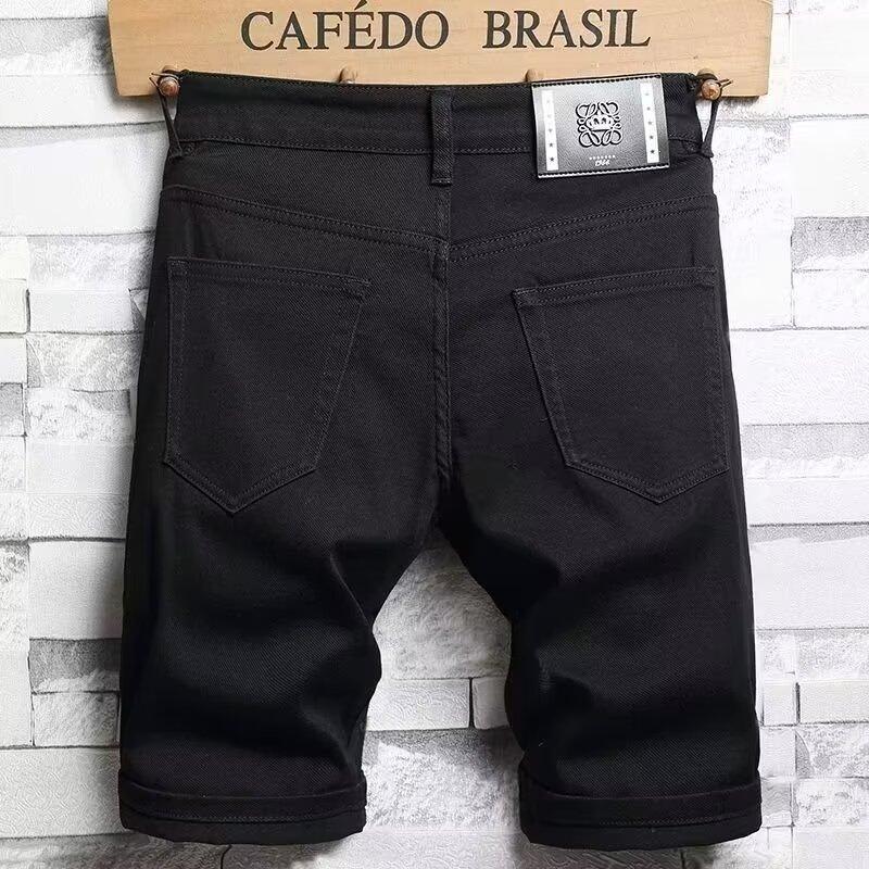 Men's washed distressed denim shorts, summer thin mid-length shorts, American street style, versatile, loose fit, straight-leg, athletic five-point shorts Men's washed distressed denim shorts, summer thin mid-length shorts, American street style, versatile, loose fit, straight-leg, athletic five-point shorts