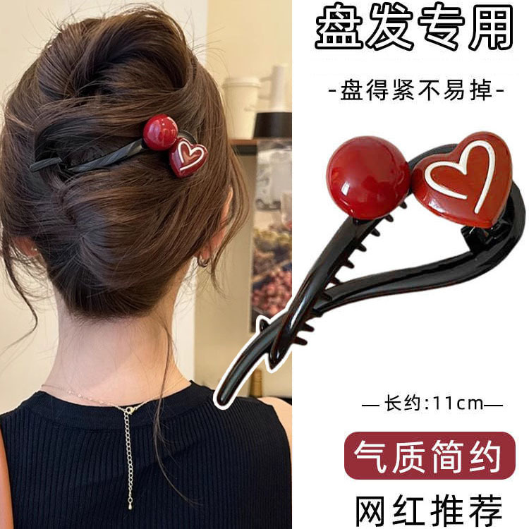 Anchor rojo torcido clip de cabello para mujeres de alta calidad 2024 nuevo clip de agarre de una palabra en la parte posterior de la cabeza clip de tiburón para niños