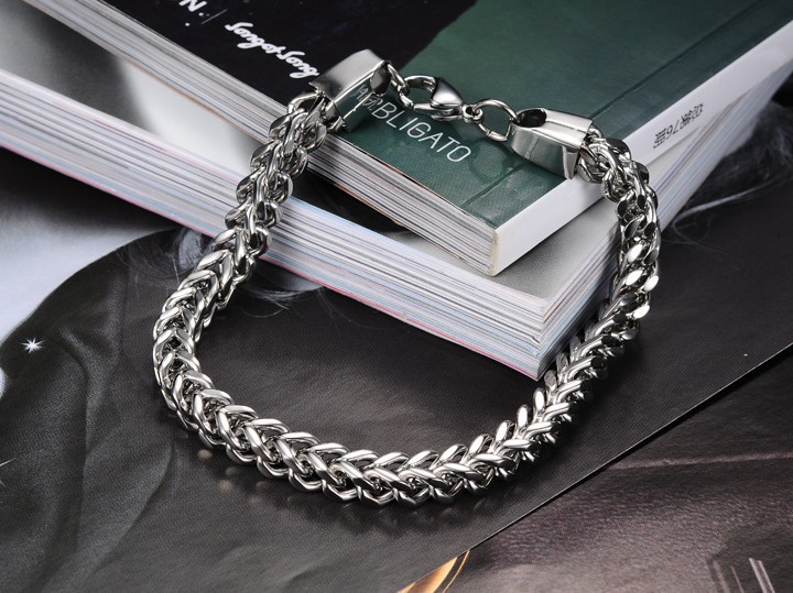 Stoving Varnish Design Simple Style Geometric Titanium Steel Stoving Varnish Men'S Bracelets Men's Chain Bracelets