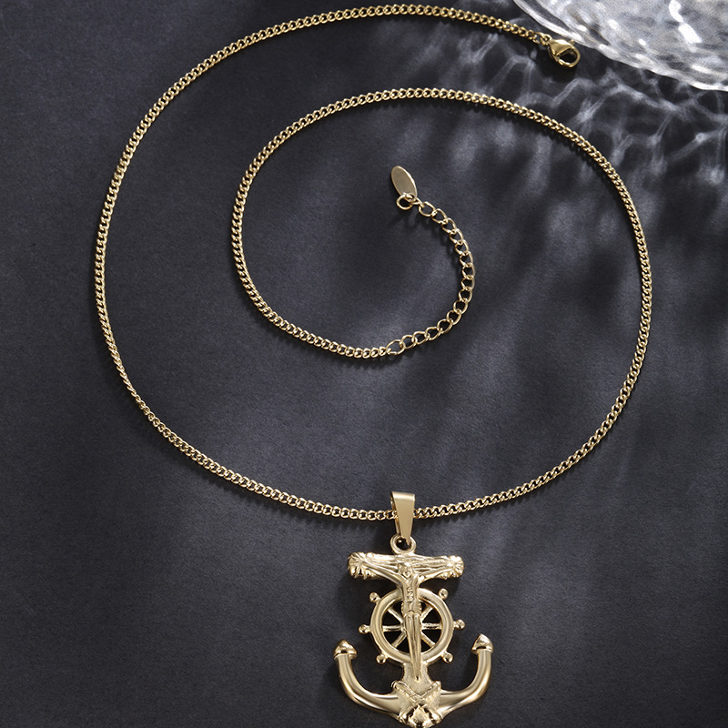 Joyas Xuping anchor de oro colgante de barco personalidad hip hop joyas de moda europea y americana colgante de acero inoxidable hombre