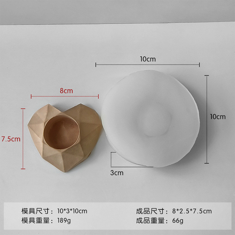 Molde de silicona para maceta de bricolaje, abrasivo de maceta hecho a mano, candelabro geométrico, taza de cera, vela de aromaterapia, molde de epoxi