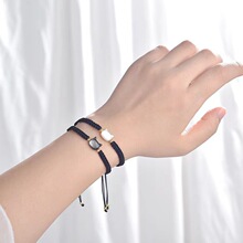 天然海贝贝壳黑白猫咪情侣手链个性设计送女友闺蜜手绳新中式风
