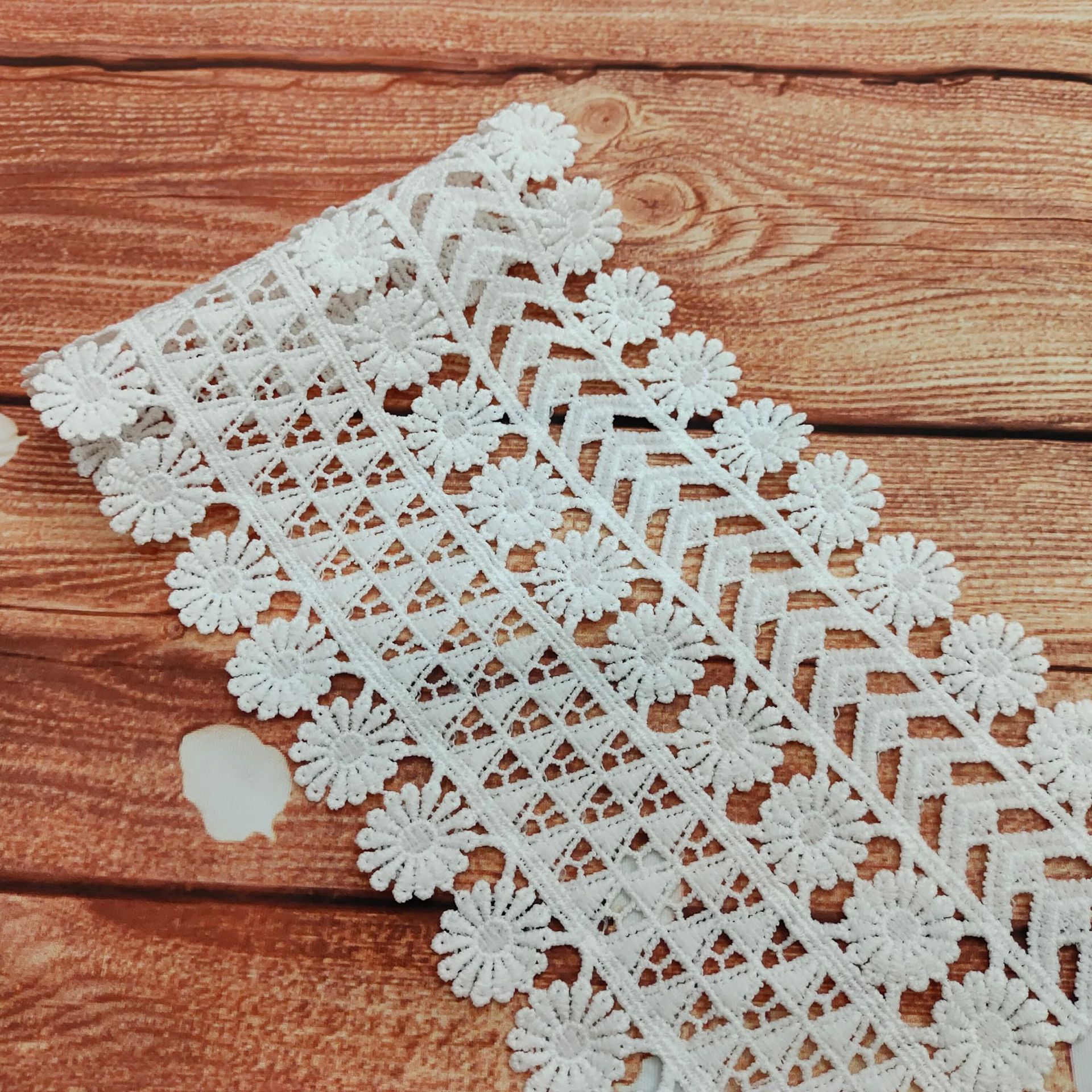 牛奶丝蕾丝花边多排花小三角DIY女装服装配饰厂家直供现货供应