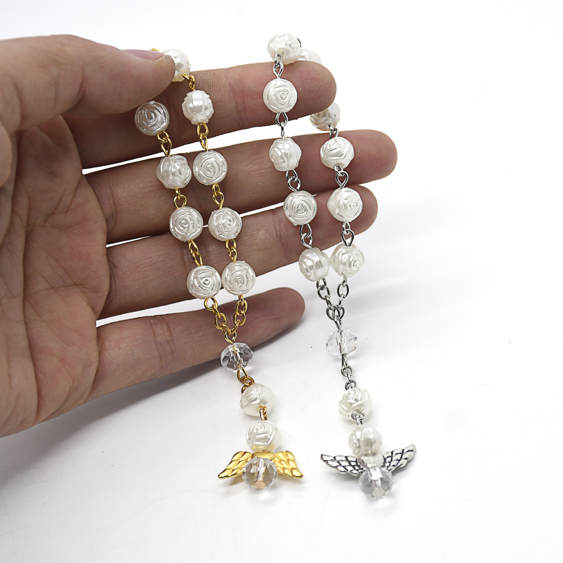 9g Weight Artificial Gemstones Insert Material Rosary Bracelet Classification Modern Style Angel Wings Alloy Plastic Inlay Artificial Gemstones Women's Bracelets