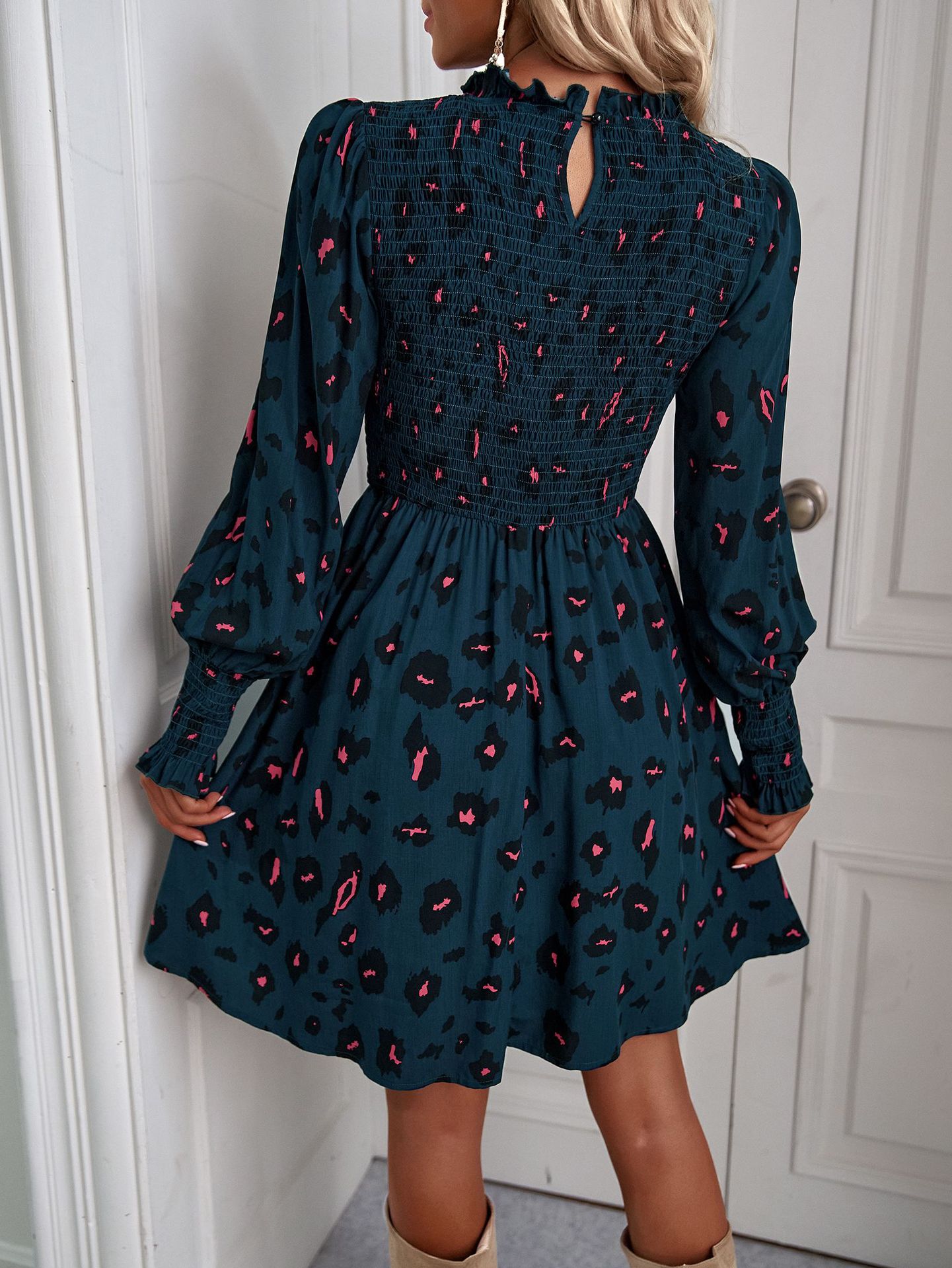 Long Sleeved Flower Print Casual Dress - Dresses - Uniqistic.com