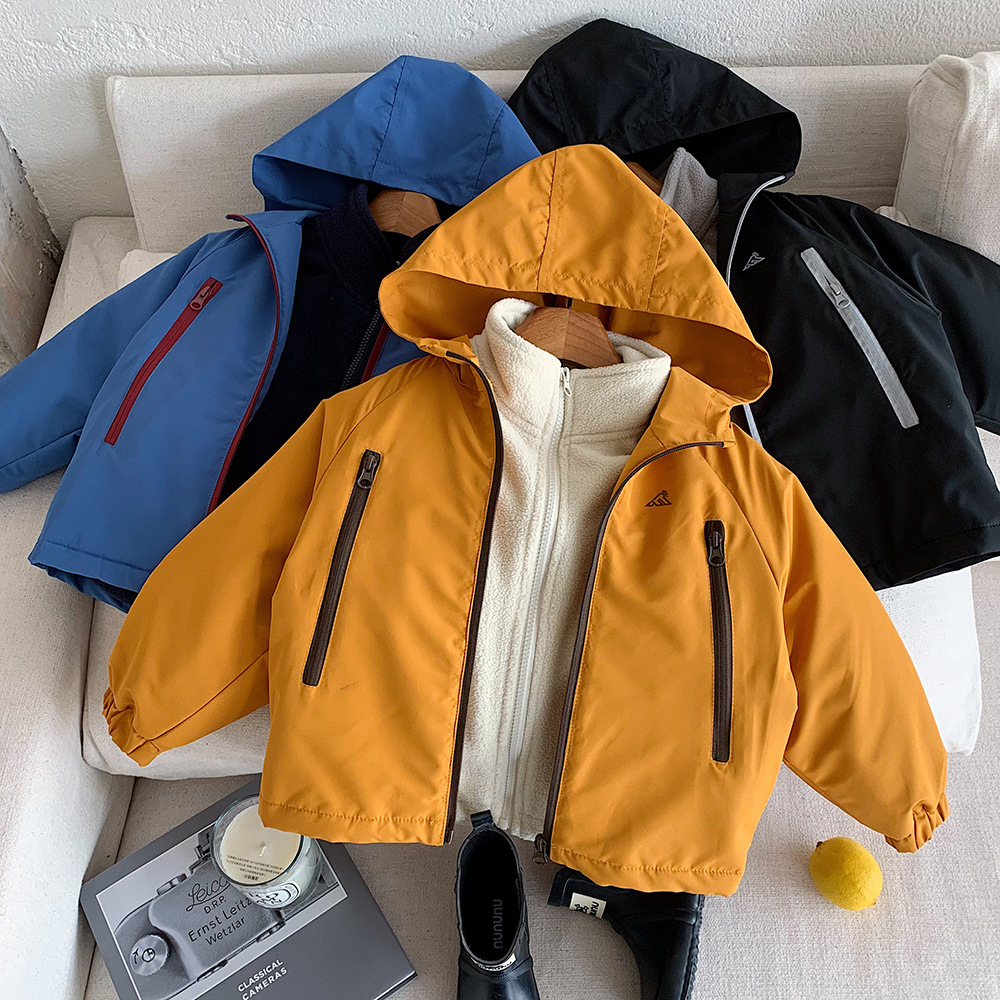 [Despacio especial de invierno sin reembolso] Kino niños encapuchados algodón chaqueta de invierno para niños 3 - en - 1 abrigo de asalto
