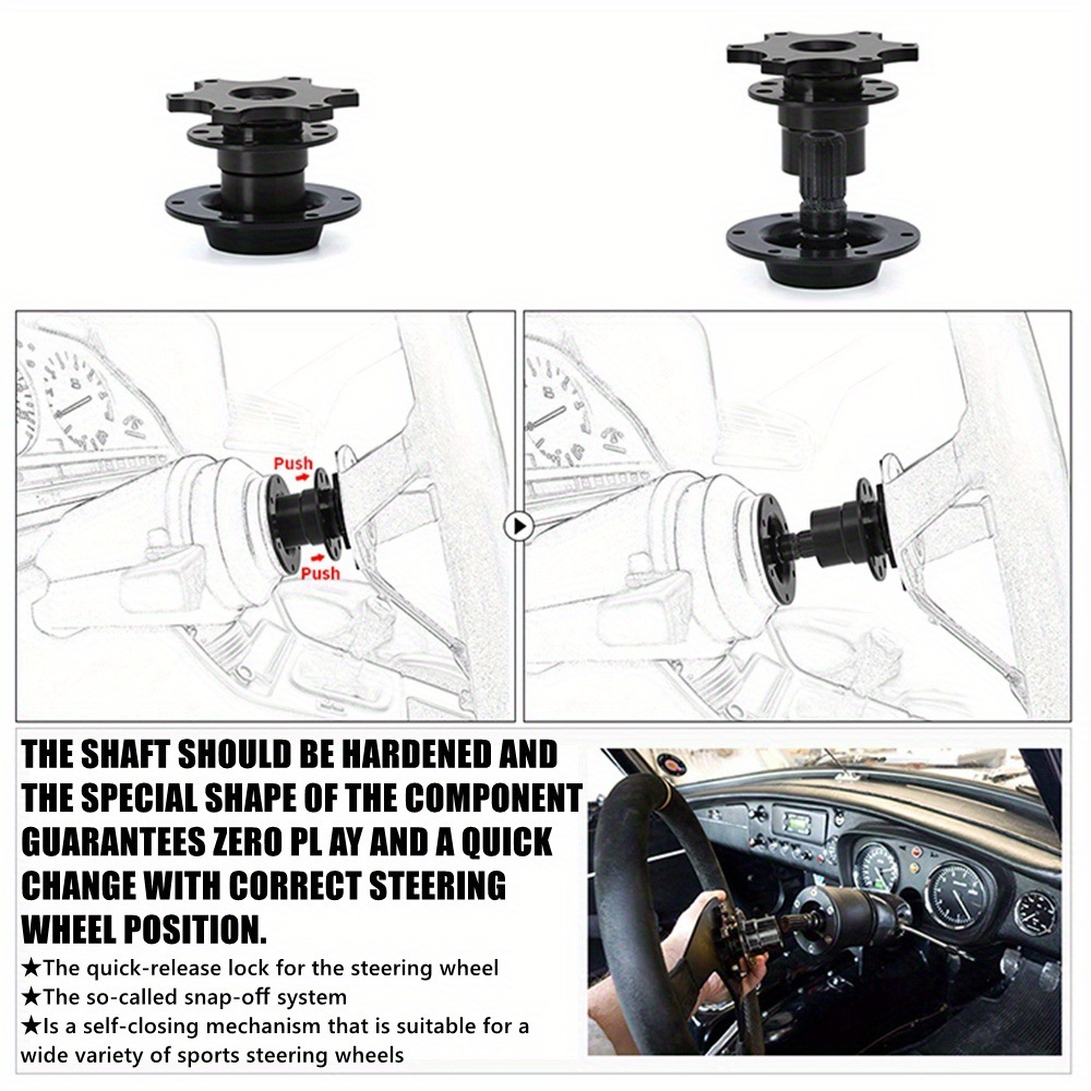 Cross-Border Car Modification Parts Racing Formula Steering Wheel Universal Aluminum Alloy Quick Release Device for Quick Disassembly