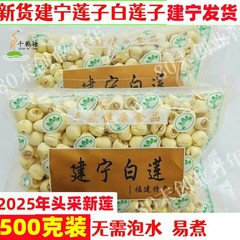 25年新物、福建省建寧産蓮子、農家産白蓮子500g乾物、一件代発送