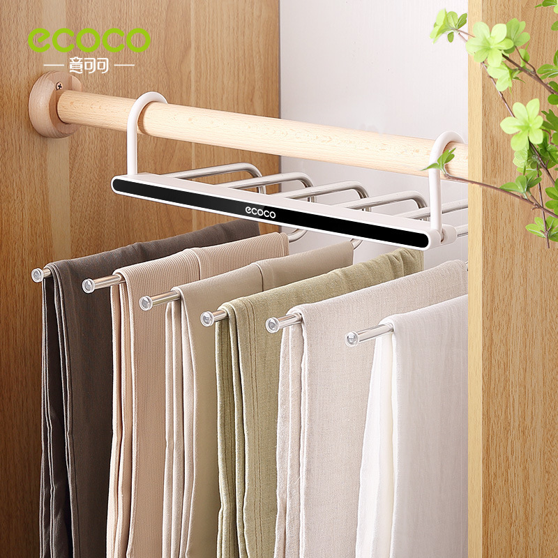 Pantalones plegables rack retráctil multi-funcional multi-capa pantalones percha hogar magia pantalones clip armario balcón almacenamiento pantalones percha