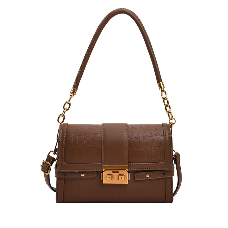 Stone Pattern Single Shoulder Underarm Bag For Women's 2023 Winter New Versatile Small Square Bag, Unique And Western Style Crossbody Bag _voghion.com