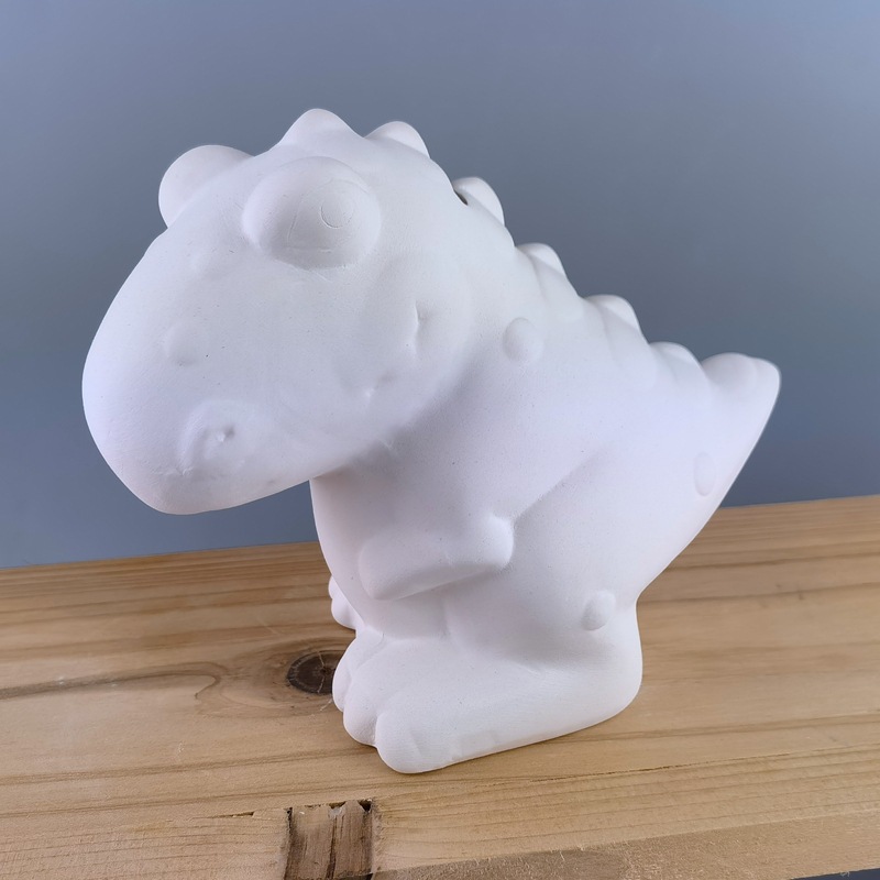 Dinero de cerámica simple DIY colorido niño tanque de ahorro pintado blanco dinosaurio tanque de ahorro de tierra nube muñeca sin quemadura