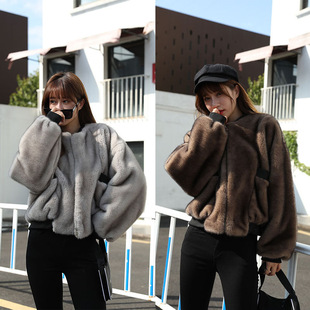 Cross-border European Autumn and Winter New Imitation Mink Fur Coat Women's Young Korean Fashion Loose Warm Coat