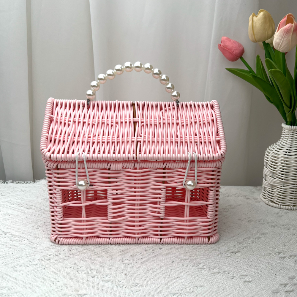 Imitación creativa de Ratán tejiendo pequeñas cestas con regalos de mano, cajas de regalo para regalos, cajas de regalo para festivales image 8