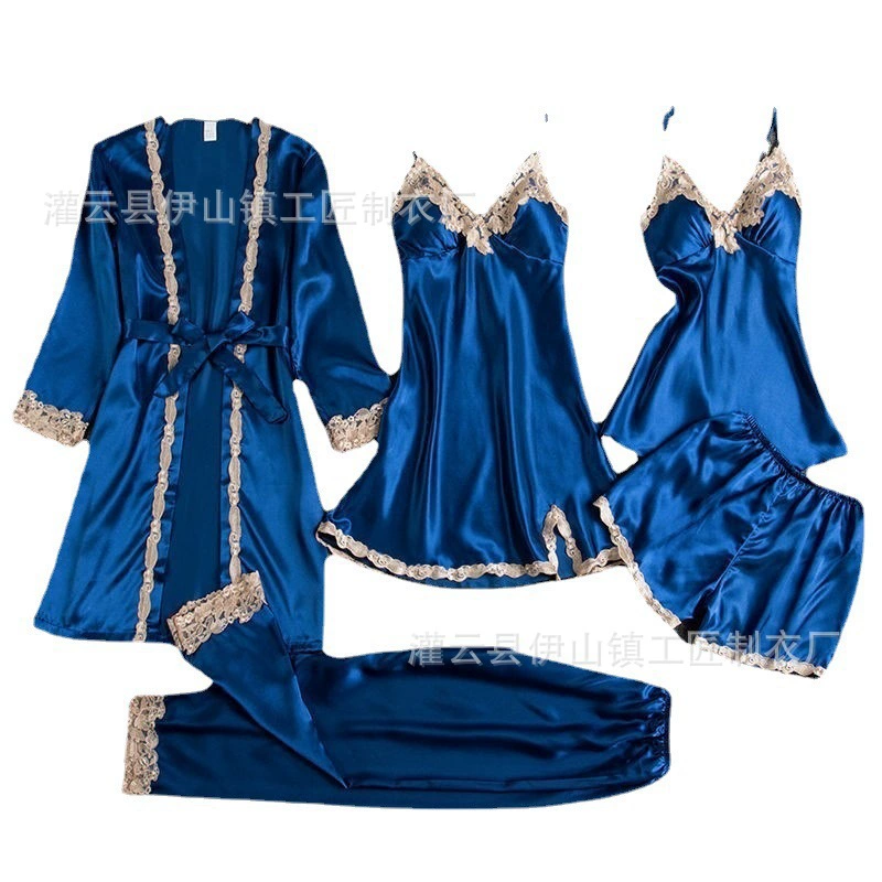 Эластичные пижамы, sexy набор, slipdress, мини-юбка, шорты, удобные брюки, халат, (跨境 торговля)