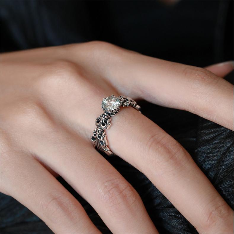 Französischer Vintage Ring Mit Irisblüte Für Damen Elegant_voghion.com