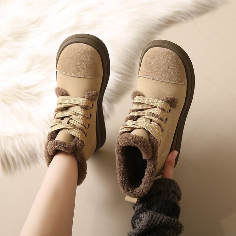 2023 Herbst/Winter Heißer Verkauf Songgao Untere Gummi Kurze Röhre Künstliche Kurze Plüsch Mode Stiefel mit Niedrigen Absätzen_voghion.com
