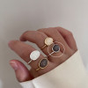 Retro one size small design ring, universal accessory, simple and elegant design, on index finger, cat's eye, wholesale