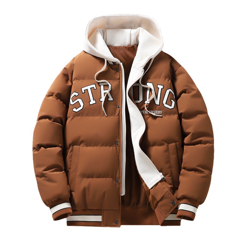 two piece hooded autumn and winter plus thick fashion trend men's jacket casual warm cotton clothing_voghion.com