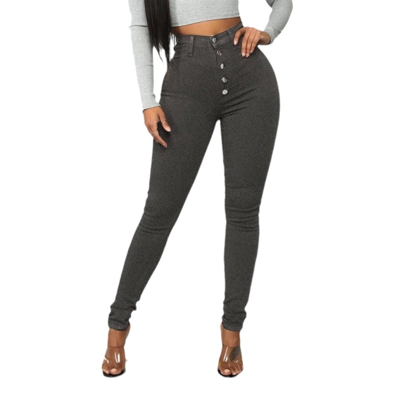 Amazon ropa de las mujeres 2022 Europa y América alta cintura hip lifting Slim breasted nuevos jeans stretch tight