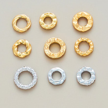 铜材强保色盘缠素圈隔圈隔片锤纹圆形跑环手链手串diy饰品配件