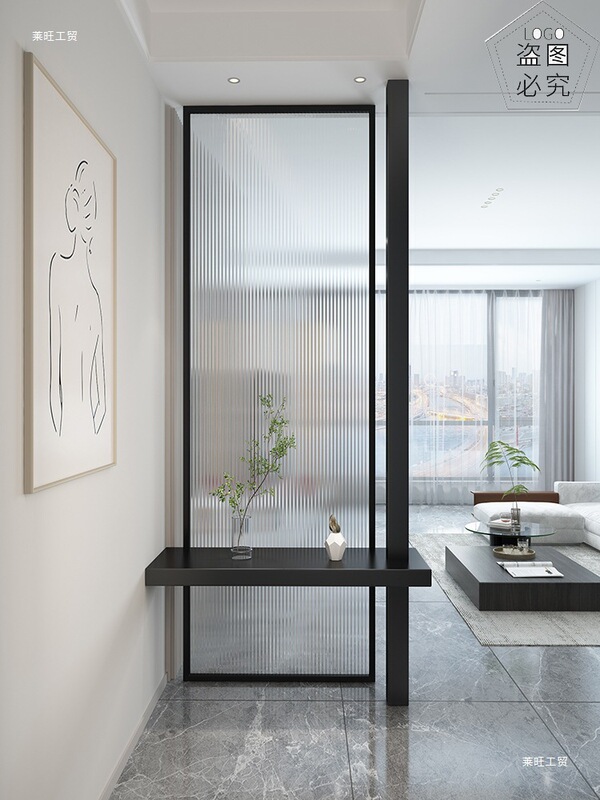 Glass Entrance Crystal Log Privacy Glass Partition Modern Entrance Bathroom Light Luxury Bedroom Glass Screen Zhuo