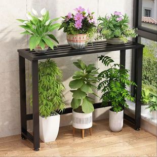 Iron Flower Rack Storage Rack Balcony Guardrail Window Sill Flower Rack Living Room Floor-Standing Indoor Succulent Plant Flower Pot Rack