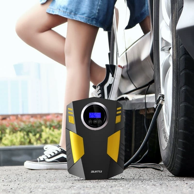 Çoxfunksiyalı Avtomobil Elektrik Hava Nasosu, Portativ 12V Şin Şişirdicisi