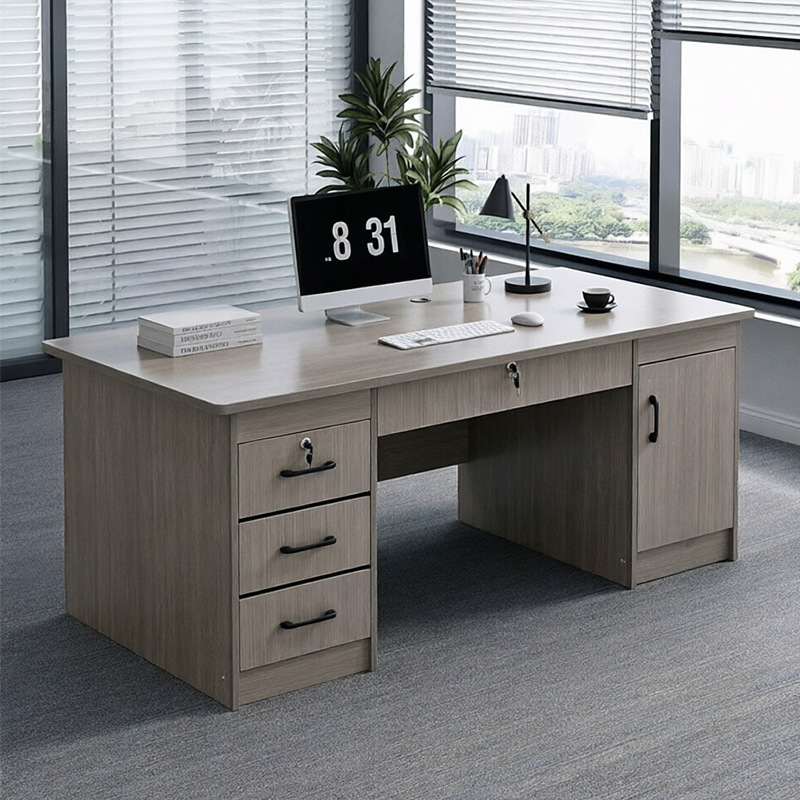 Simple Office Desk, Computer Desk, Light Wood Color Single-Person Desk for Bedroom, Minimalist Staff Desk for Home Use Simple Office Desk, Computer Desk, Light Wood Color Single-Person Desk for Bedroom, Minimalist Staff Desk for Home Use