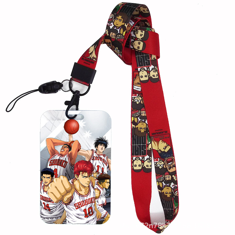 Dibujos animados japoneses slam dunk competencia nacional tarjeta de estudiante tarjeta de comida tarjeta de autobús cubierta certificado de trabajo titular de la cuerda del teléfono móvil
