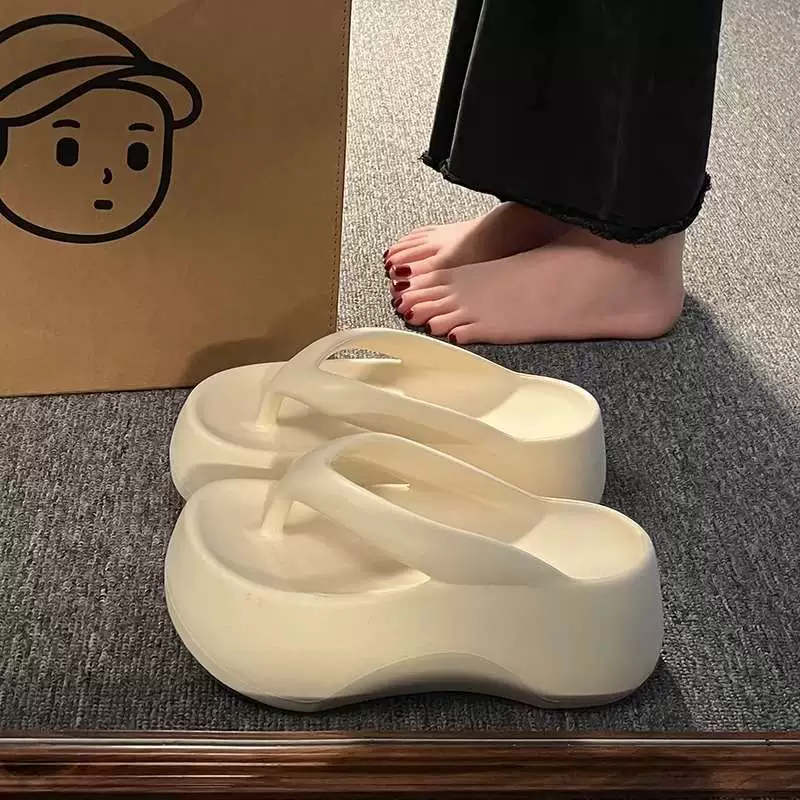 Женские пляжные шлепанцы на толстой подошве, лето 2025, новые, нескользящие, для улицы