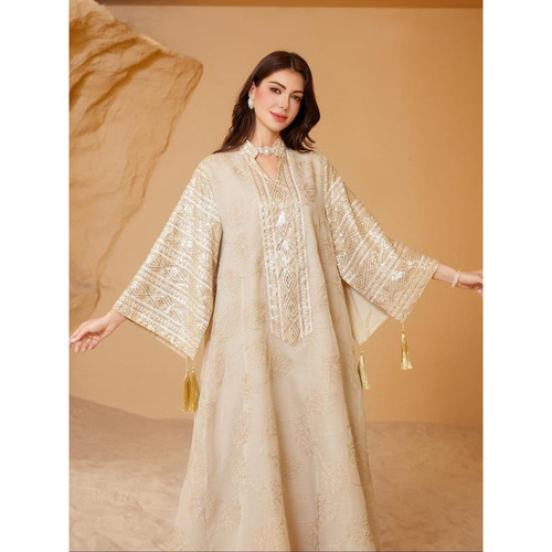 R 562 R9806 New Women's Contrast Color Glitter Dress Elegant