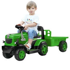 Children's Electric Tractor with Trailer, Four-Wheel, Seating Capacity, Suitable for Boys and Girls, Large Size Kids, Charging Car Toy