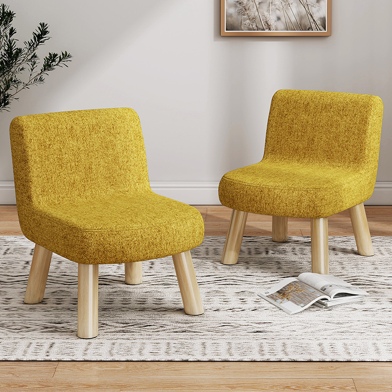 Taburete pequeño hogar creativo taburete redondo tela de madera maciza Cambio de zapatos taburete sala de estar Internet celebridad Banco perezoso sofá mesa de café taburete bajo