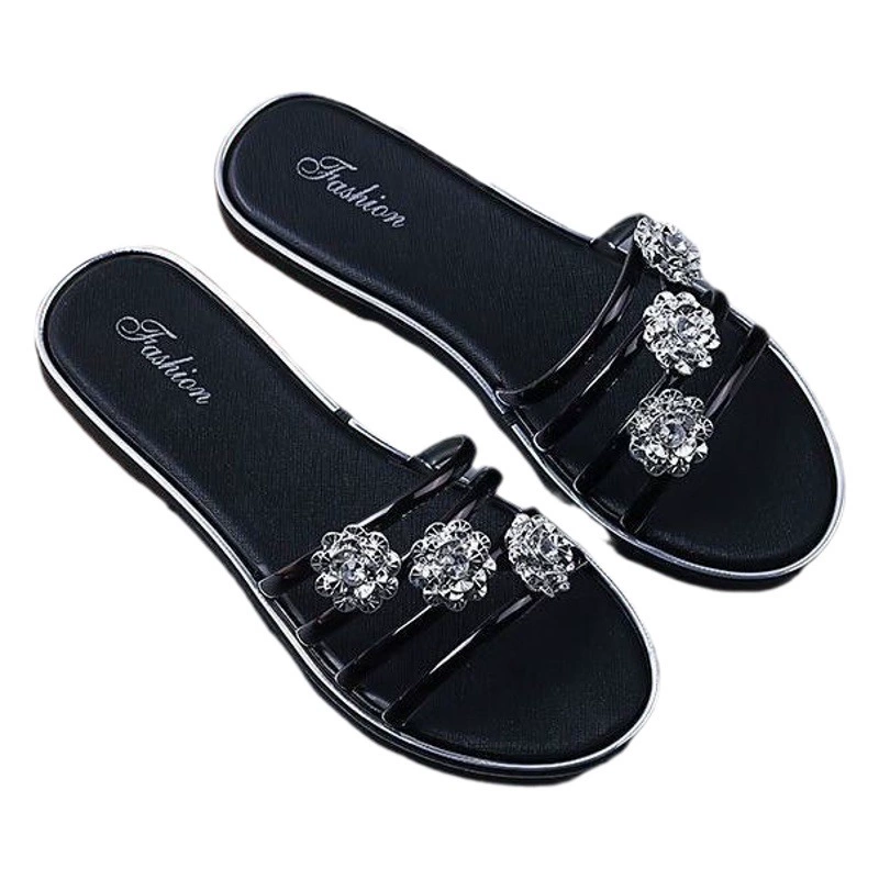 Новая модная универсальная верхняя одежда для девочек, шлепанцы, элегантные высококачественные сандалии во французском стиле, пляжные тапочки на плоской подошве