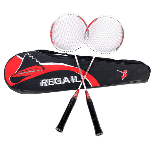 REGAIL factory direct sales aluminum alloy badminton racket double racket metal paint YMQ training badminton racket set