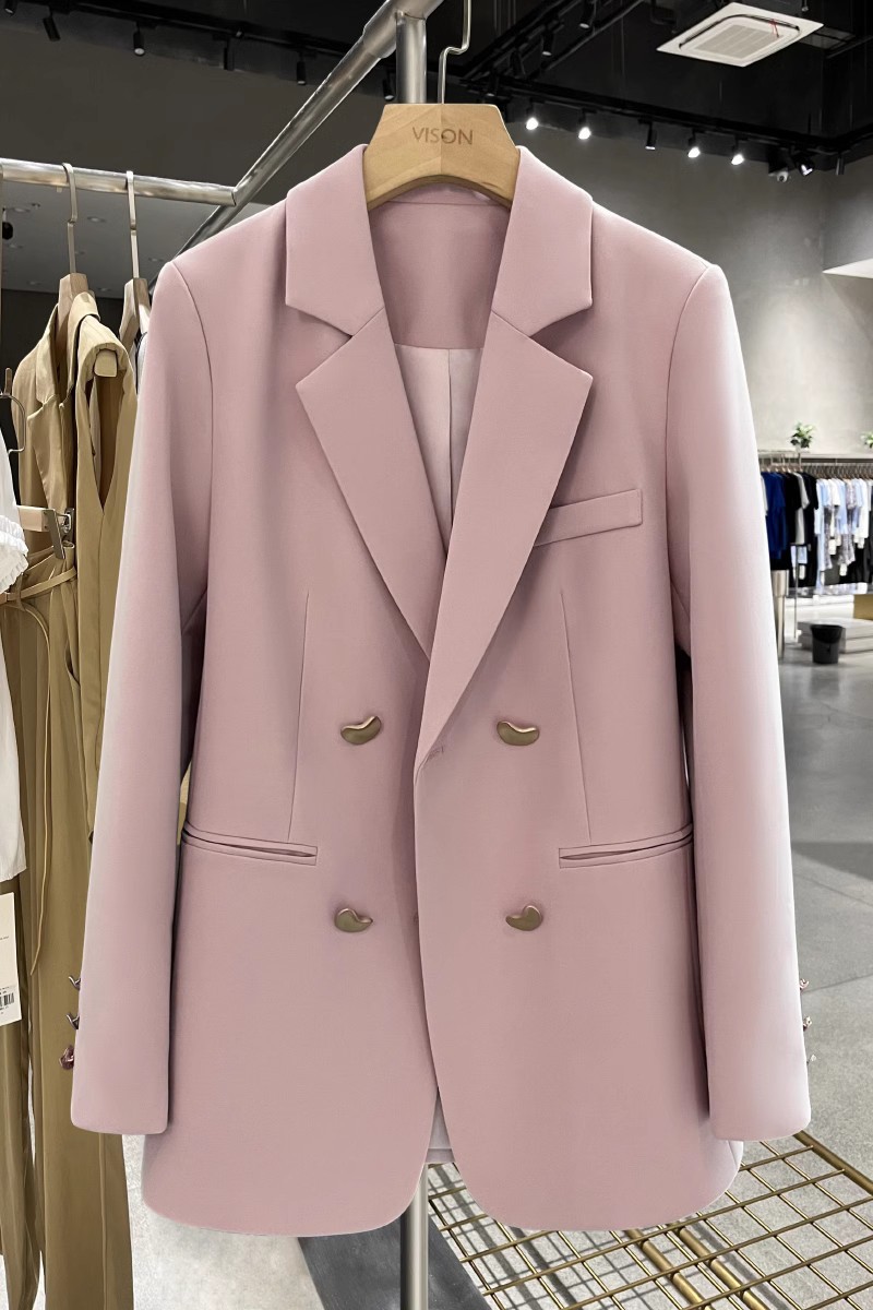 Blazer Casual de Vestir para Mujer de Poliéster Manga Larga con Cuello de Solapa