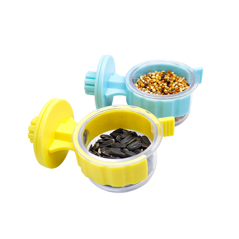 Parrot Crystal Bubble Food Bowl Food Box Split Food Bowl Pet Bowl Anti-Tip Peony Black Phoenix Tiger Skin Feeder 5