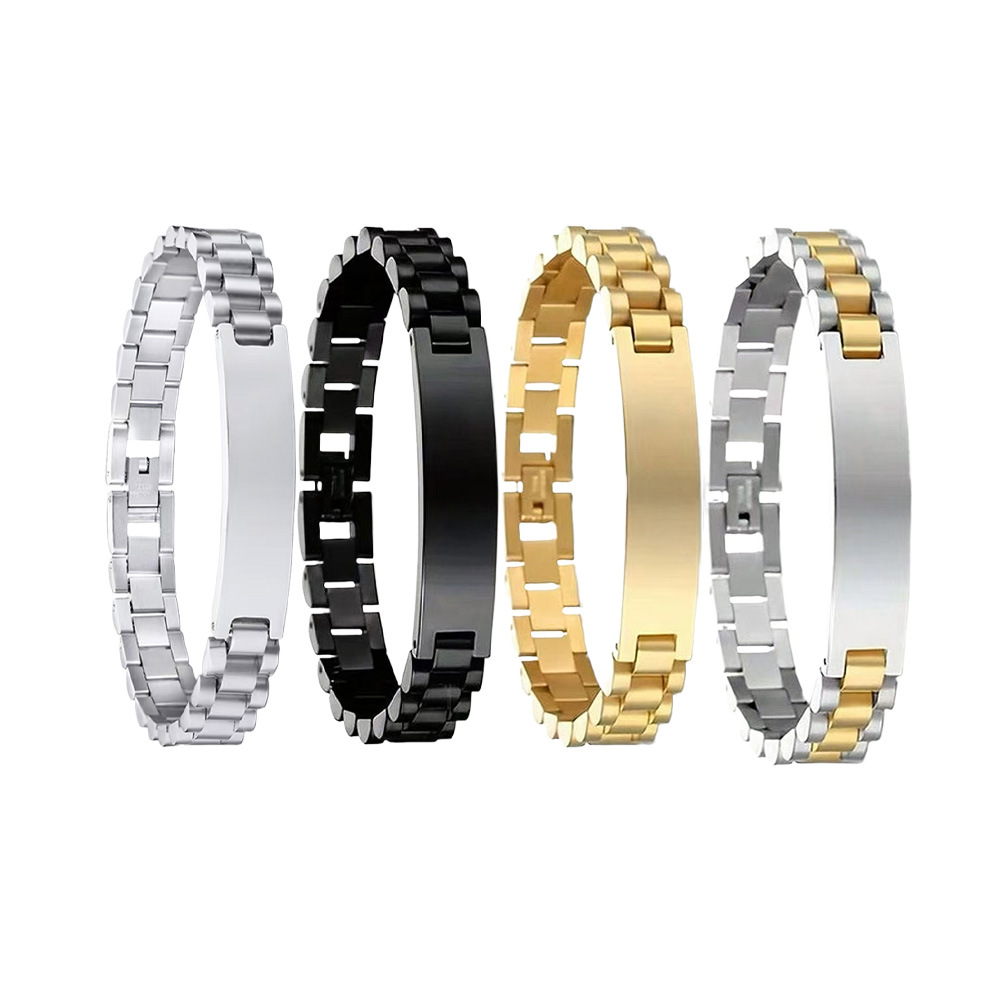 Cross-Border European and American Style Personalized Men's Watch Chain Made of Stainless Steel Business Curved Watch Chain Accessory