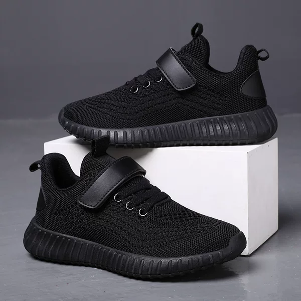 Boys' Shoes 2025 Four Seasons Flyweave Breathable Children's Sports Shoes Foreign Trade Little Black Shoes Medium and Large Children's Soft Sole Running Shoes