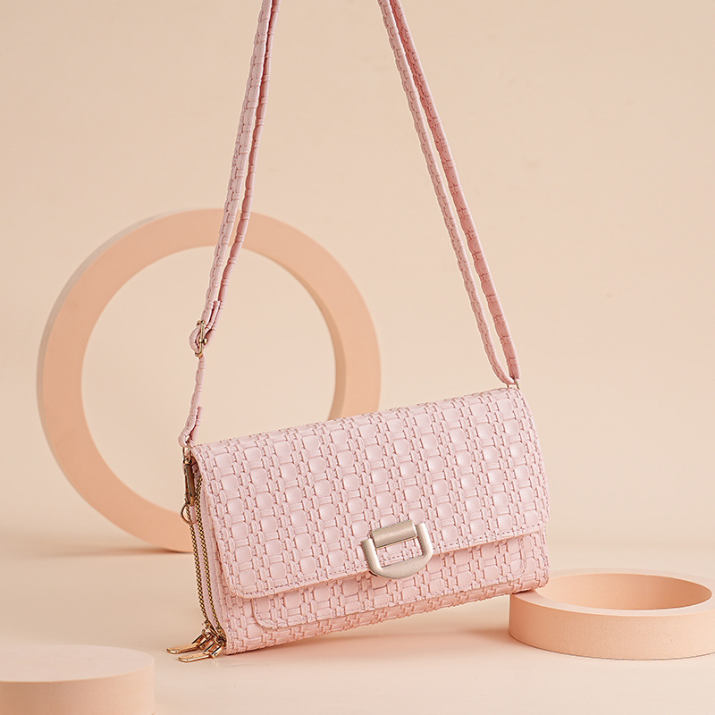 Nuevo tipo de bolso de mujer, bolso de hombro de moda coreana, bolso de teléfono móvil de doble cremallera de gran capacidad, suministro transfronterizo