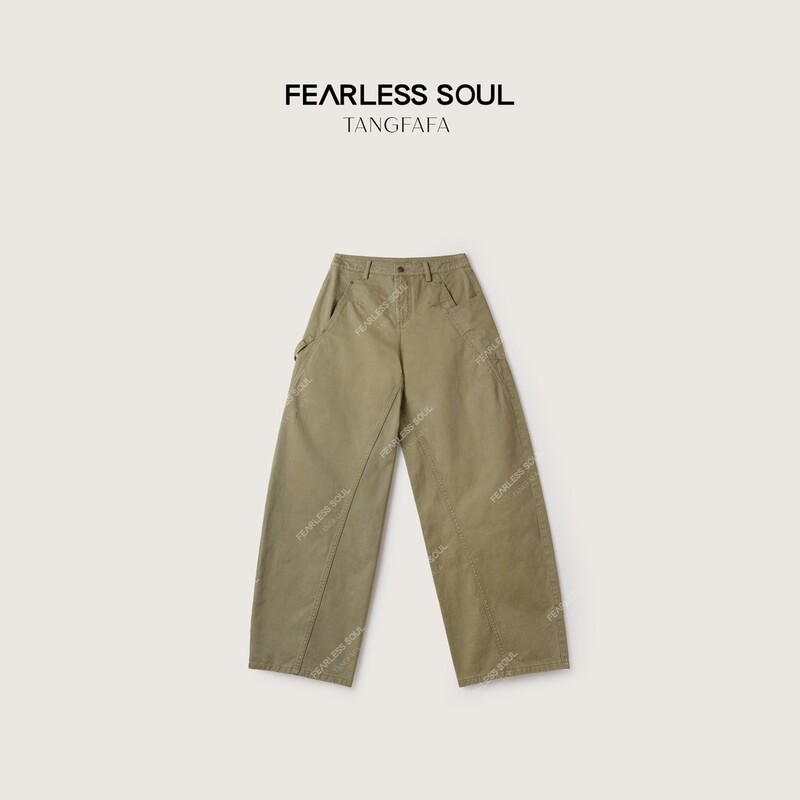 Tang Fafa Tff Same Style Carbon Brushed Twill Pure Cotton Fine Fleece Classic Workwear Casual Pants 826Sj051 * Tang Fafa Tff Same Style Carbon Brushed Twill Pure Cotton Fine Fleece Classic Workwear Casual Pants 826Sj051 *