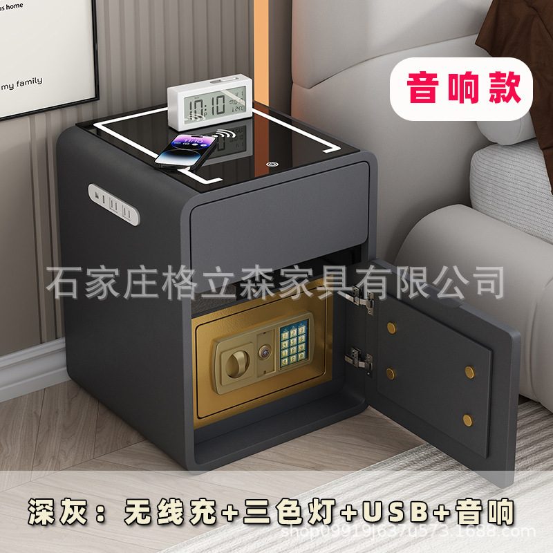 スマートなベッドの頭の箱の金庫は一体でシンプルです。|undefined