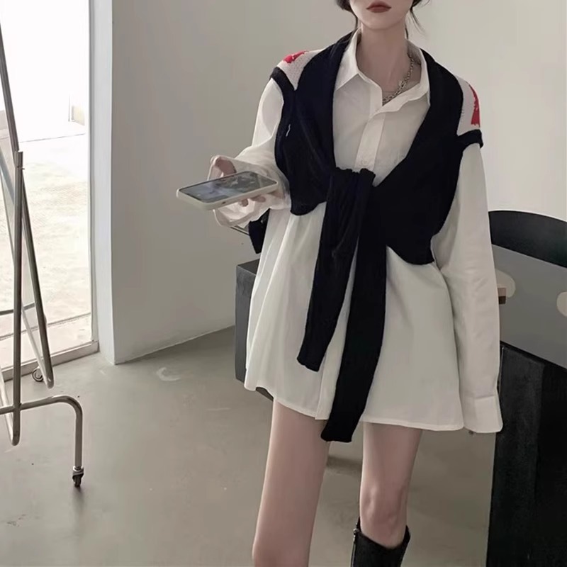 Novo design de moda primavera: colete feminino exclusivo com estampa de desenho animado, blusa solta sem mangas, estilo xale, inspiração retrô de celebridades da internet._voghion.com