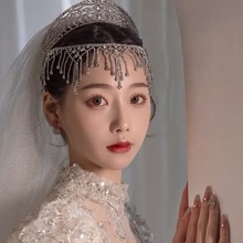 新娘结婚头饰新款韩式银色皇冠额饰头纱套装系列婚纱礼服造型婚饰
